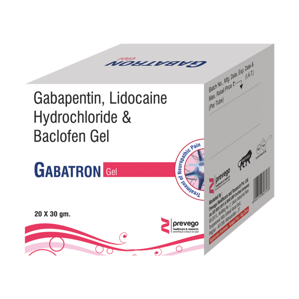 GABATRON Gel is a prescription medicine used for the treatment of neuropathic pain. It works by first cooling and then warming up the skin. Thus, it calms the damaged or overactive nerves by acting on the brain, thereby decreasing the sensation of pain.