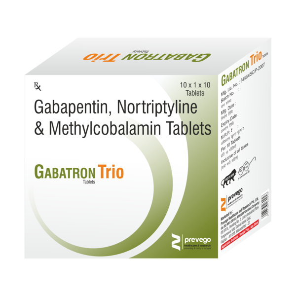 GABATRON Trio Tablet is a prescription medicine used for the treatment of neuropathic pain. This medicine decreases pain by controlling calcium channel activity of the nerve cells. It also works by increasing the level of chemical messengers in the brain that help in regulating mood.