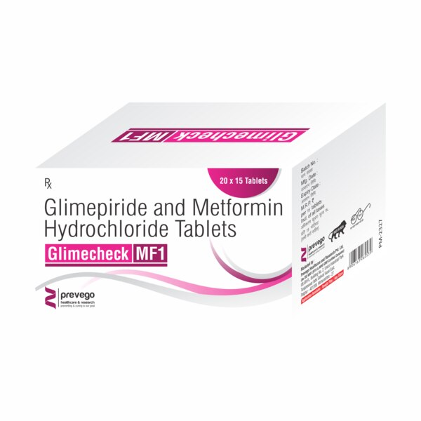 GLIMECHECK MF 1/500MG Tablet belongs to a category of medicines known as anti-diabetic drugs. It is a combination of two medicines used to treat type 2 diabetes mellitus in adults. It helps control blood sugar levels in people with diabetes.