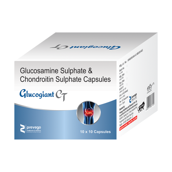GLUCOGIANT CT Tablet is a combination of two medicines. It is used in the treatment of osteoarthritis. It reduces pain and swelling by reducing inflammation. It also reduces friction in the joints and makes physical movements more comfortable and pain free.