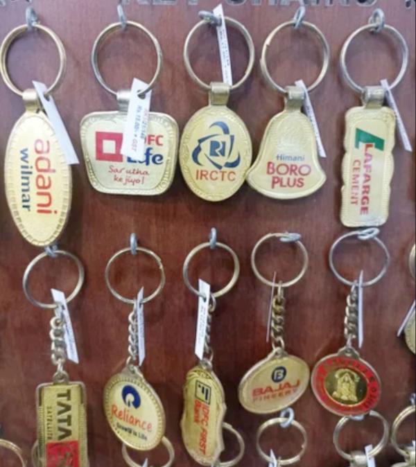 metal both side Printed Keychains,