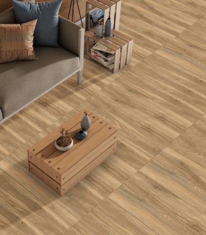 Classic Oak Wooden Vitrified Tiles, size 200x1000mm, replicate the charm of oak wood with the added benefits of durability and easy maintenance. Perfect for creating a cozy and inviting atmosphere.