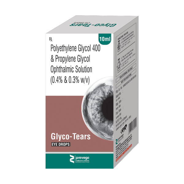 GLYCO TEARS DROP is a prescription medicine used to treat symptoms of dry eyes. It lubricates the eyes. This way it provides temporary relief from burning and discomfort caused by dry eyes. It also reduces redness and swelling of the eye.