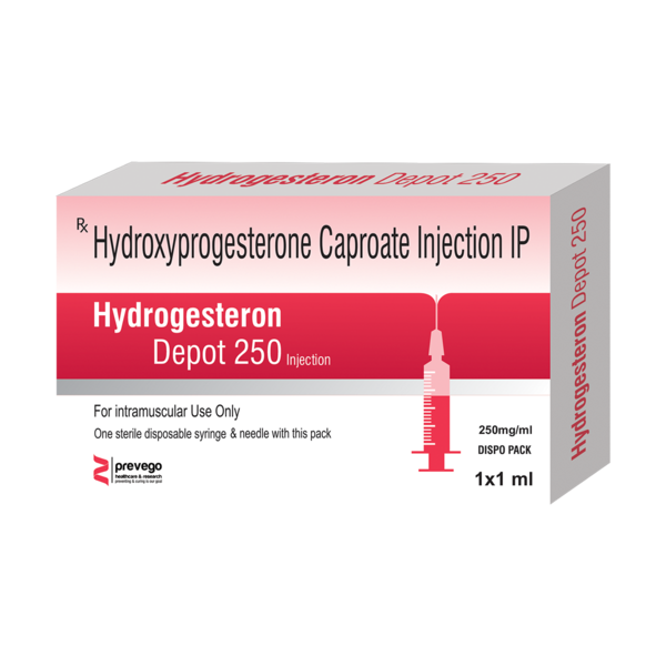 HYDROGESTERON DEPOT 250mg Injection is used to prevent premature labor in pregnant women in order to reduce the risk of giving birth too early (preterm birth). It prevents miscarriage and lowers the risk of premature birth in women who have had one premature delivery in the past.