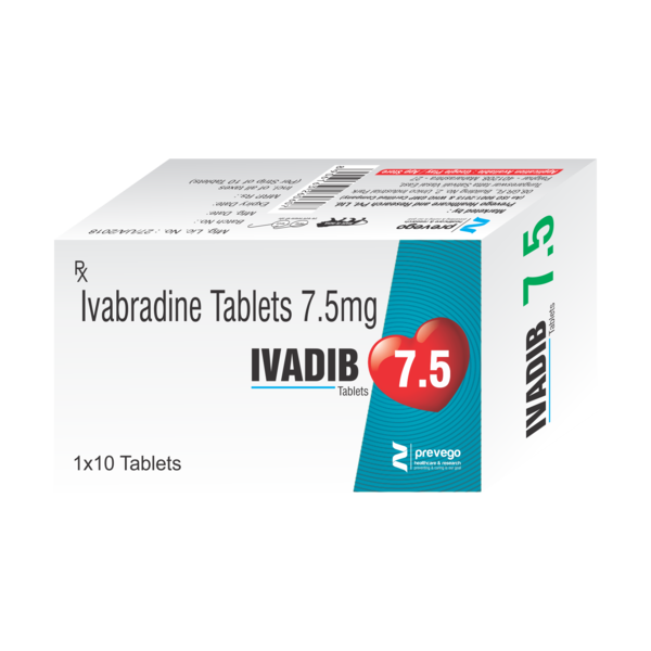 IVADIB 7.5mg Tablet is a medicine used for the treatment of angina (heart-related chest pain) and chronic (long-term) heart failure. It makes the heart work more efficiently by lowering the heart rate. This relieves chest pain and decreases the risk of hospitalization in heart failure patients.