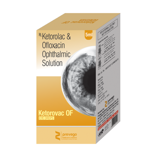 KETOROVAC OF Eye Drop is a prescription medicine used to treat eye infections. It kills the bacteria and inhibits the spread of the bacteria. This way it helps relieves redness and swelling in the eye at the same time speed up the healing process.