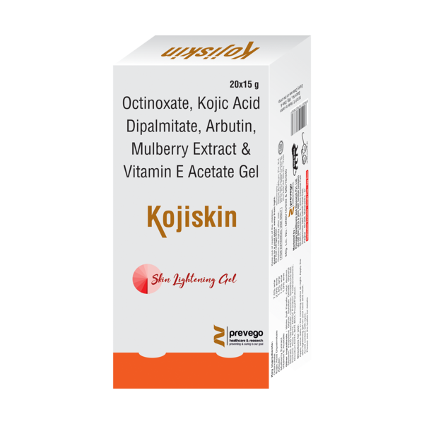 KOJISKIN GEL is an effective pigment-reducing treatment that has the clinical benefits of three active ingredients like Alpha-arbutin, Kojic acid and Glycolic acid. Alpha-arbutin and KOJIC acid help reduce hyperpigmentation, while Glycolic acid renews cells.