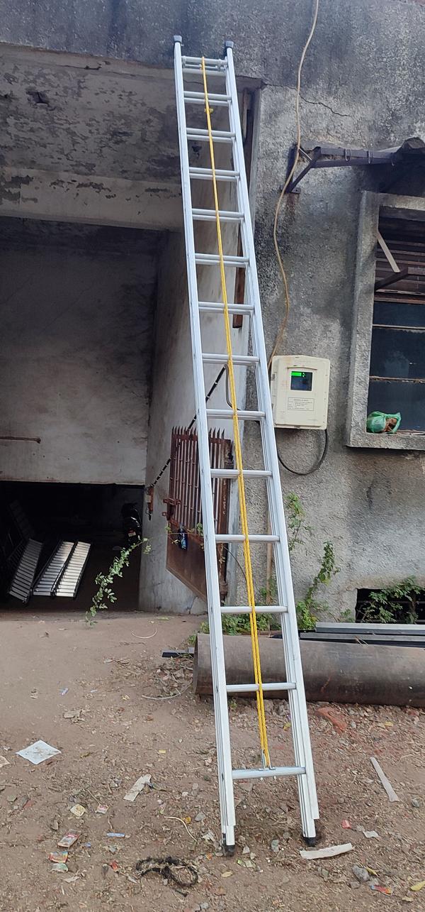 Aluminium Wall Reclining LaddersAluminium Ladders: Closed Height In Feet @ Extended Height In Feet •	8’ Feet X 14’ Feet•	10’ Feet X 17’ Feet•	12’ Feet X 21’ Feet•	14’ Feet X 25’ Feet•	16’ Feet X 29’ Feet•	18’ Feet X 32’ Feet•	20’ Feet X 35’ FeetTechnical Detail:•	Manufactured From High Tensile Aluminum Alloys•	Universally Used For Industrial And Fire Fighting Jobs.•	Fitted With Manila Rope, Pulley, Safety Locks, Safety Ring•	Heavy Duty Structure•	Light In Weight•	Rust-Dust Fire Flint Proof•	100% Twist Proof Unbreakable Ladder•	Ladder Side Section Mfg From “C” Section Size 67mm x 31mm x 3.15mm/2.50 mm Steps•	Heavy Duty Ladder B-51 Swp He-30 Grade 6351 T-6 Alloy Hindalco Make Slip Proof Section•	Ladder Step Section Mfg From 1” Inch Dia Non-Slip Corrugated•	Steps From Jindal Make 6063 T-6 Alloy•	Pipe At 12” Centre To Centre.#Aluminium_Wall_Reclining_Ladder_in_Vadodara#Aluminium_Wall_Reclining_Ladder_in_Anand#Aluminium_Wall_Reclining_Ladder_in_Ankleshwar#Aluminium_Wall_Reclining_Ladder_in_Bharuch