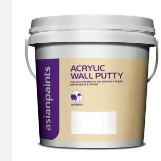 Asian Paints Acrylic Wall Putty is a water based putty. It is one of the best products of it’s kind available in the market, provides a very strong, durable foundation and brings out the best performance from the finish paints, both in looks and in durability.Asian Paints Acrylic Wall Putty is a water based, ready-to-use putty meant for filling and smoothenening out cracks and dents on the plastered wall or similar interior surfaces. a) The putty has special acrylic binders that ensure that it retains a strong grip on the wall surface, thereby increasing the life of thw paint film.b) It is made using special equipment and technology that ensure smoothness and consistencyc) On account of the putty’s exceptional whiteness and smoothness, emulsions painted over the putty will tend to look richersd) It also enhances breathability and lesser porosity compared to conventional putty, thus improving paint performance furthere) It is quick drying, thus ensuring faster completion of jobsf) It has better alkali resistance, thus making it more suitable for new walls We are also providing services for home painting.Additional Information:Delivery Time: 2-5 days