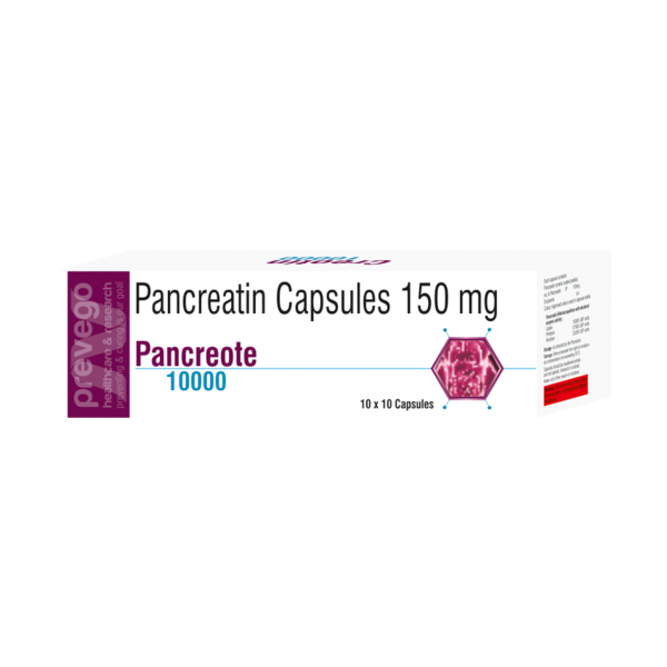 PANCREOTE 10000 Capsule is used to treat pancreatic enzyme deficiency. It is a pancreatic enzyme supplement that helps in digestion. This medicine also reduces stool frequency and stomach discomfort.