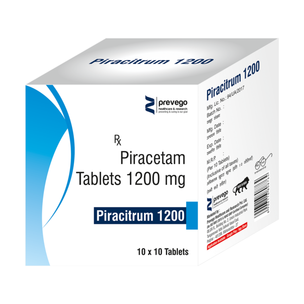 PIRACITRUM 1200 Tablet is used in the treatment of Alzheimer's disease, stroke, and memory loss in Parkinson's disease. It can also be used to treat age-related memory loss and head injury. It works by improving communication between the nerve cells and protects the brain.