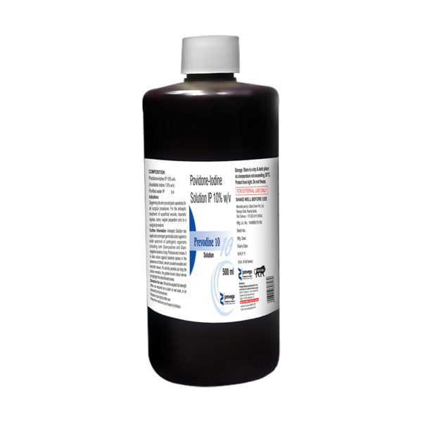 PREVODINE 10% Solution is an antiseptic and disinfectant agent. It is used for the treatment and prevention of infections in wounds and cuts. It kills the harmful microbes and controls their growth, thereby preventing infections in the affected area.
