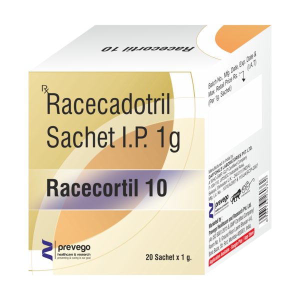 RACECORTIL 10mg Sachet is a commonly prescribed medicine for the symptomatic treatment of acute diarrhea in infants and children. This medicine is usually given when diarrhea cannot be treated effectively with fluids and dietary measures. It reduces the amount of water and salts that are lost in the stools.
