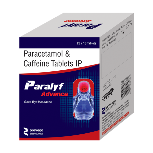 PARALYF ADVANCE Tablet is a combination of two medicines used in the treatment of headache. It helps relieve headache by blocking the release of certain chemical messengers that causes headache.