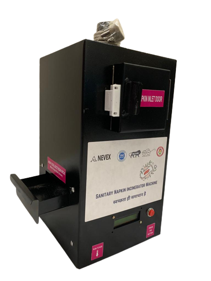 Machine Size: 550x220x220Heater: 1000 WattPower Source: Electrical 230v 50HzBurning Capacity: 50-100 Napkins Burn per Day Cycle: 5-8 Napkins Burn per Cycle Cycle Time: 10-15 MntsThermal Insulation: 25mm Thick Flexible Pipe: 1 Mtr Power Chord: 2 Mtr With LCD Display Door Lock: Magnetic Country of Origin: Made In IndiaWarranty: 12 Months