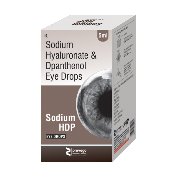SODIUM HDP Eye Drop is a prescription medicine used to treat symptoms of dry eyes. It lubricates the eyes helps in maintaining the moisture of the eyes. This way it provides temporary relief from burning and discomfort caused by dry eyes. It also reduces redness and swelling of the eye.