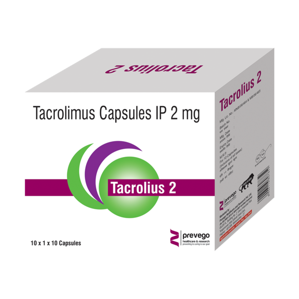 TACROLIUS 2mg Capsule is used along with other medicines to prevent your body from rejecting a new organ (e.g., liver, kidney, or heart) after transplant. It does so by weakening your body’s immune system, so it does not attack the new organ. This medication belongs to a class of drugs known as immunosuppressants.
