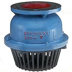 A foot valve is typically put at the lower end of the suction pipe of a centrifugal pump to control the suction pipe from emptying while the pump is at rest; consequently, when the pump is first started, it does not have to exhaust the air from the suction pipe with the effect that prompts starting of the pump is secured. A foot valve is handy when the line's suction lift or vertical height is considerable. Kirloskar Foot Valves generally conform to IS:4038 standards for dimensions, constructional features, and construction materials. These Foot Valves are Rubber- Metal Seated.