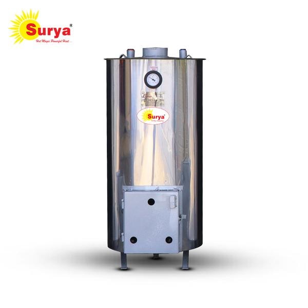 Surya Wood Fire Water HeaterOur water heating system is an improved and advanced compact solution that requires minimal wood, saves time, provides comfort to users, has no adverse environmental effects, and follows traditional water heating methods. It produces a high density of hot water. This system is affordable for hotels, hostels, dairy farms, and similar establishments. Our Surya Water Heating Systems comply with the Boiler Act 47, Boiler Design Standards, and our own design specifications. They provide a low-calorific value output. These boilers are a modern and cost-effective investment, offering faster heating compared to other methods.Working Principle:the wood-fired water heater's working principle relies on the combustion of wood to generate heat, which is transferred to the water through a heat exchanger. The heated water is then circulated or stored in the tank for later use, providing a source of hot water without relying on electricity or other fuel sources.😎😎ALWAYS USE SURYA NATURAL WOOD FIRE WATER HEATER💪 No body pain NO hair fall Zero Current charge 🧾 SAVE YOUR MONEY💵SUITABLE 📍 🔹DOMESTICFuture 📍🌀Hot water in just 10 minute🌀Running cost based on occupancy🌀 Compact Size🌀 Long heat retention 🌀 Suitable for hard water🌀 Multi-floor hot water connection (Without EB)🌀 Own Modern design 🔸 Own with pride and easy upkeep🔸 Dependable and longer life span🔸 Cost effective and reduced carbon foot print🔸 Huge electricity and money saving💠 Bio-energy is heating fuel Energy from waste.💠Solve waste disposal problem.💠100 % safe (Non electrical).Product detail📍🔸50mm Glass wool Insulation🔸Covers Sheet SS Sheet🔸Temperature Meter🔸Safety Valve🔸With Stand Heat In 8hrs🔸Tested for 7.5kg air pressure🔸5 year warranty🔸Rust Proof coatingAccessories 📍♦️Exhaust Pipe Stand♦️Gray drawer♦️Fire bar♦️Dore♦️Chimney cover ♦️Temperature gauge♦️Spring type enclosed safety valves♦️User manual and Warranty card 📍Technical 🔹Model : 80L 🔹Colour : Sliver Ash🔹Surface Finish : Mirror Polish 🔹Types : Vertical Tubular Heaters🔹Automation Grade : Semi Automatic🔹Usage/Application : Water Heating🔹Operating Temp.. : 100C🔹Working Pressure : 7.5kgs/cm2 🔹 Hot Water Output : 3L hr 🔹Hot Water 🕰️ : 60C 15Minute 🔹 60C Hot water : 1L to Mix 2L could water🔹Fuel Consumption : 2.5kg @max load🔹Total weight : 68kg without water 🔹Top circle : 4mm🔹Fire Pipe : D 4.6inch x T 4mm 🔹Outer tank : 3mm🔹Inner tank : 4&5mm🔹Installation Sheet : 0.4mm (430G)🔹Diameter : 18inch🔹Height : 3feet🔹Inlet Size : 3/4 inch Coupling 🔹Outlet Size : 3/4 inch …🔹Drainage : 1/2 inch 🔹Temperature : 1/2 inch 🔹 Safety valve : 1/4 inch 🔹 Fire Bar : 5Kg 🔹Firing Area : 400 volume (inch)🔹Exhaust Pipe : H 10Feet x Dia 3inch🔹Place Requirement : 1.5 x 1.5 feet🔴 No Of Output : 2-3Rooms🔴 No of person : 1-8 (Once Heating)Cost Comparison Of Different :Per person need 20L hot water fuel Rate 1 Wood (home waste) : Zero Cost 2 Electrical : 12Rs3 Solar (Electric beakup) : 5Rs4 Charcoal : 8Rs5 Kerosene : 9Rs6 LPG : 12Rs7 Natural Gas : 6Rs◾️Maintenance*: ☑️Dirty, Rusty or Smelly WaterIf your water is smelling off, it is almost always an indicator of some kind of bacteria growth. You will need to flush your tank as well as If this is the case.☑️More Time & Fuel it is almost always an indicator of some kind of Dust Growth. Your will need to clean Boiler Exhaust pipe as well as.❤️Boiler keep Dry❤️don’t placed any things(like shampoo , soup, etc) top side of boiler ❤️Plumbing connection make Without leaking ❤️ don’t use plastic ❤️ Do not fit non return valve (NRV) ❤️ Clean the waste AshWe are from Surya Industries, located in Codissia Industrial Park B, Coimbatore. We have been manufacturing wood fire water heaters under the brand name of Surya Water Heater since 2000. Our product range includes commercial and domestic water heaters.