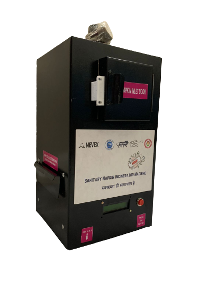 Machine Size: 550x220x220Heater: 1000 WattPower Source: Electrical 230v 50hzBurning Capacity: 50-100 Napkins Burn Per Day Cycle: 5-8 Napkins Burn Per Cycle Cycle Time: 10-15 MntsThermal Insulation: 25mm Thick Flexible Pipe: 1 Mtr Power Chord: 2 Mtr Door Lock: Handle Latch Country of Origin: Made In IndiaWarranty: 12 Months Usage/Application: Public Toilets•Hospitals•Schools & Colleges•Railway Stations•Bus Stations•Airport Station•Corporate Offices & Factories