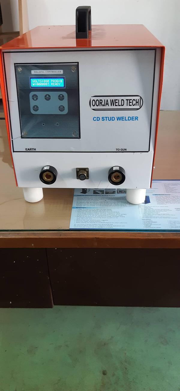 Capacitor Discharge Stud Welders– CD 08 & CD 10: We are proud to introduce a line of stud welding equipment. Our products are well known for quality and reliability, and these capacitor discharge welders are no exception. Users will be pleased with the sophisticated electronic features and outstanding welding quality with these compact, lightweight stud-welding units. In addition, the guns are small and light and offer individual settings for optimum weld quality. Superior reliability and ease of use makes these studs welding systems an excellent choice for many customers. CD Stud Welding Process: Due to the very short weld times, the CD welding process permits the welding of small-diameter studs to thin, lightweight materials. The weld cycle can be completed in 0.01 seconds on material as thin as 0.020