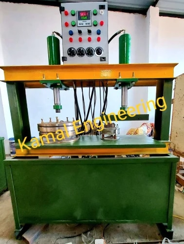 Brand	Kamal EngineeringMaterial	MSVoltage	230Production Capacity	2000-2500 per/hourMax Plate Size	4-16Power Consumption	230Automation Grade	Automatic / Semi AutomaticPhase	SingleItem Condition	NewMotor	Single PhasePlate Size Range	4-16 InchWarranty	1 YearWeight	250 KGNumber Of Phases	SingleI deal in	New OnlyApplication : Paper Plate Making machineUses : Thali Making, Paper Plate Making, Dona Making Mote Type : Single Phase Power Uses : 230 VSupplier for All over India