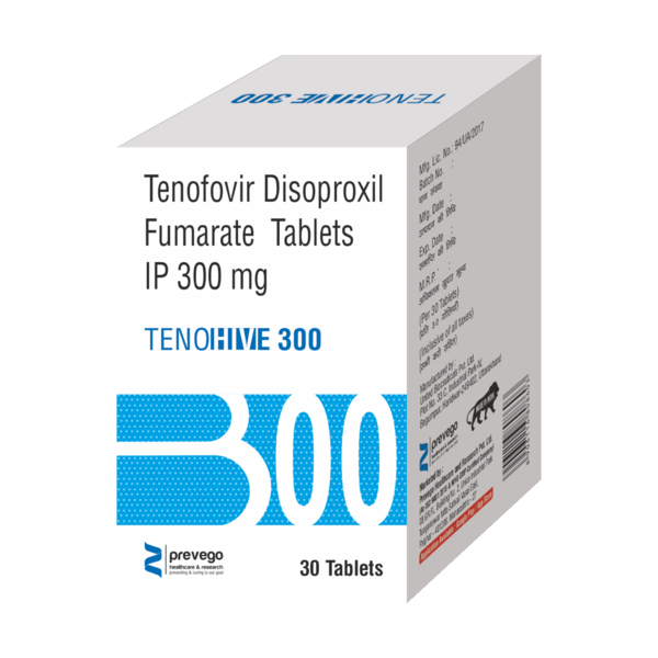 TENOHIVE 300 Tablet is used in the treatment of chronic hepatitis B virus (HBV) infection. It is also used to treat HIV infection in combination with other anti-HIV medicines. It prevents the multiplication of viruses in human cells. This stops the virus from producing new viruses and clears up your infection.