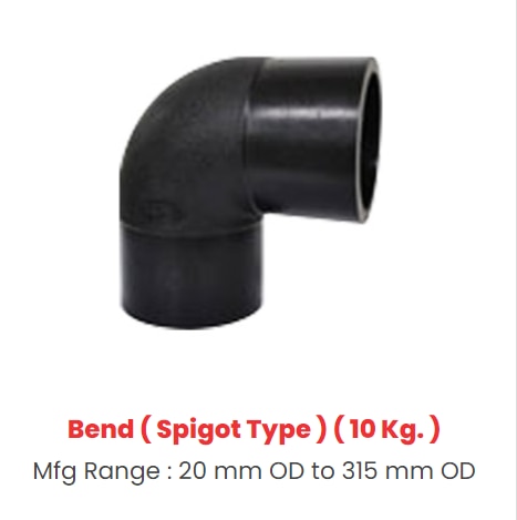 An HDPE (High-Density Polyethylene) spigot elbow is a type of pipe fitting used in the installation of HDPE pipes. HDPE is a type of plastic known for its high strength, durability, and resistance to corrosion and chemicals, making it a popular choice for a wide range of applications, including water supply, drainage, and industrial piping.The term