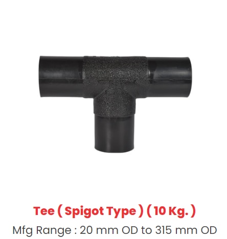 An HDPE (High-Density Polyethylene) spigot tee is a type of pipe fitting used in HDPE piping systems to create a branch or intersection in the pipeline. The term