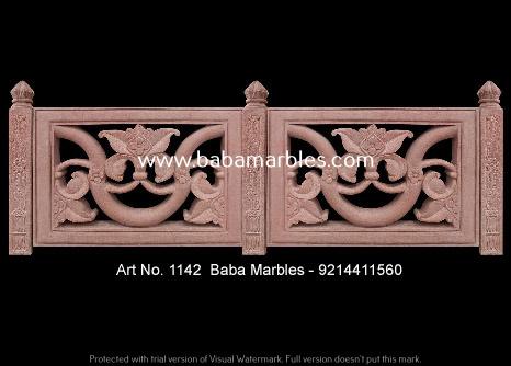 Jodhpur Sand Stone Jalis are exquisite architectural elements that exemplify the artistry of Jodhpur, a city renowned for its traditional stone craftsmanship in India. These intricately carved stone lattices are crafted from the iconic Jodhpur sandstone, showcasing the city's exceptional skills in stonework. The design of Jodhpur Sand Stone Jalis is a harmonious blend of traditional and contemporary motifs, featuring intricate geometric and floral patterns that not only serve functional purposes, such as providing ventilation and privacy, but also serve as beautiful ornamental features. The natural earthy tones and textures of the sandstone enhance the visual appeal of these jalis, making them a sought-after choice for adorning palaces, havelis, and other architectural wonders. These Jodhpur Sand Stone Jalis not only serve as practical architectural elements but also stand as symbols of tradition and artistic craftsmanship. They represent the timeless beauty and cultural significance of Jodhpur's stone work, adding an air of elegance and cultural richness to the structures they adorn, truly capturing the essence of the city's architectural heritage.
