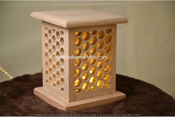 Jodhpur Stone Lamp Pink Red Sandstone Natural Garden