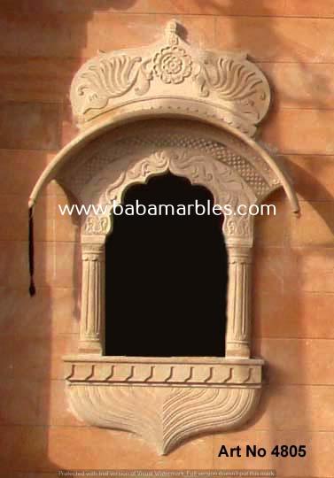 A Jodhpur Sandstone Jarokha is a splendid architectural element that embodies the rich heritage and craftsmanship of the Indian city of Jodhpur. These intricately carved stone windows, or 