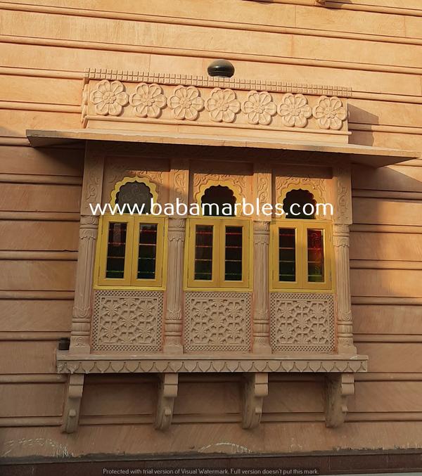 A Jodhpur Sandstone Jarokha is a splendid architectural element that embodies the rich heritage and craftsmanship of the Indian city of Jodhpur. These intricately carved stone windows, or 