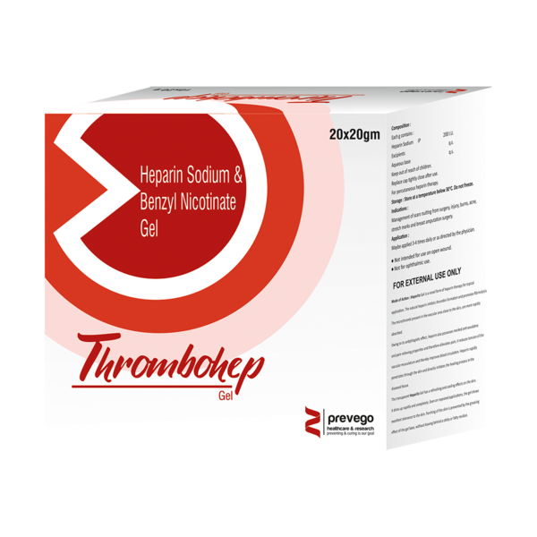 THROMBOHEP GEL is a combination of two medicines used to treat superficial thrombophlebitis (inflammation or swelling of a vein due to a blood clot). It helps to relieve pain and inflammation by speeding up the healing process.
