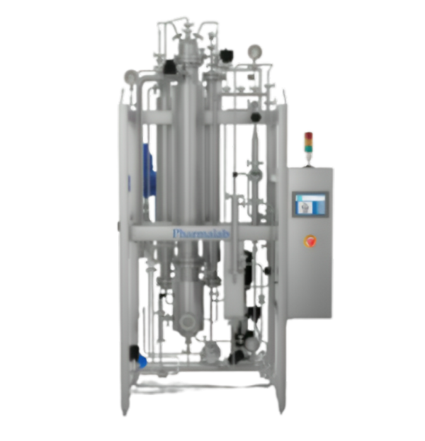 As per cGMP requirements it is recommended to use Pure Steam in place of filtered plant steam. This steam is used for all in-situ sterilization of vessels. Piping Distribution systems, Autoclaves, and for humidification of sterile rooms. This will prevent contamination by particulate matter, organics and biological loads like Pyrogen, which is unavoidable in the case of plant (black) steam.* Design is cGMP - All contact parts AISI 316 & non-contact parts AISI 304.* Available capacities from 100 Kg to 500 kg / hr* Reduces scale effects.* No Circulation pumps or spray nozzles required.* PLC based Controls.