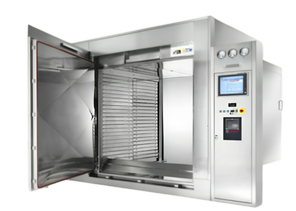 Dry heat sterilization is accomplished by the conduction of heat. Heat is absorbed outside surface of the device and is transferred through the entire device till the target temperature is attained. Dry heat kills microorganism by oxidizing molecules.* Design is cGMP - All Contact parts AISI 316 & non - contact parts AISI 304.* The sterilizer is supplied with pressure module with HEPA Filter.* Temperature range of 160*C - 180*C to 250*C / 270*C.* The doors are provided with vertical latch arrangement for proper locking.