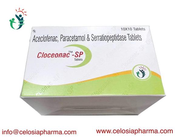Aceclofenac 100mg + paracetamol 325 mg + serratiopeptidase 15 mg tablets