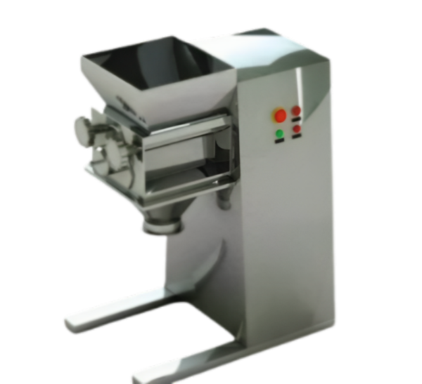 Oscillating granulator is used for gentle homogenization, size Reducation, grading and sieving of dry, sensitive powders and granules in pharmaceutical, chemical and food industries. Oscillating granulator has one rotor with fie edges, which oscillate on horizontal axis at about 180 per minutes. There is one half round sieve mounted at the bottom of the rotor. Product is charged from the top through in feed hopper and material falls on the rotor lades.* Uniformly granulation & fewer fines of wet material and dry materials* Rotor move oscillating motion with 180 stroke per minute.* Easy to operate: move, clean, convenient.* An Inline granulation & user friendly* Zero dusting & maintenance free.* Flame proof motor and Push Button Station.* Inline granulation with Roll compactor & Tipper with FBD Bowl.* Limit switch at charging hopper & over load relay protection.