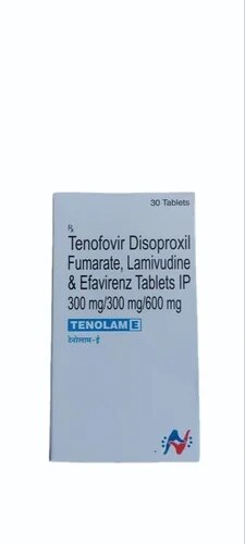Packaging Type	BottlePackaging Size	bottleBrand	Tenolam EManufacturer	HeteroContent	Tenofovir Disoproxil Fumarate, Lamivudine & Efavirenz 300/300/600Tenolam E Tablet is a combination of antiretrovirals medicines. It is prescribed to treat HIV (human immunodeficiency virus) infection. It boosts up the immunity to fight against HIV to manage or treat AIDS (acquired immunodeficiency syndrome).