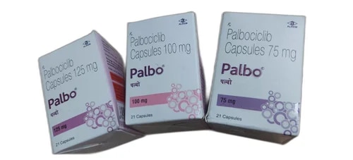 Strength	125mg , 100mg & 75mgPackaging Size	1*21Prescription/Non prescription	PrescriptionBrand	ALKEM LABORATORIES LTDProduct Type	Finished ProductComposition	PalbociclibTreatment	Breast cancerUsage/Application	HospitalForm	TabletsPalbo Capsule is used to treat patients with certain types of breast cancer (estrogen receptor-positive, human epidermal growth factor receptor 2-negative) which have spread to other organs. It is given together with hormonal anticancer therapies.