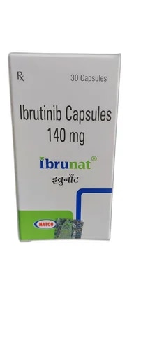 Minimum Order Quantity 2 Bottle
Manufacturer Natco Pharma
Dose Strength 140mg
Category Mantle-cell lymphoma, Blood Cancer
Packaging Size 1*30 Capsule
Packaging Type Bottles
Brand Ibrunat 140 mg
Type Allopathic
Dose 101mg-250mg
Composition Ibrutinib
Prescription/Non prescription Prescription
Treatment Blood cancer (Chronic lymphocytic leukemia) & Mantle-cell lymphoma
Ibrunat Capsule is used in the treatment of mantle-cell lymphoma and blood cancer (chronic lymphocytic leukemia). It is also used in chronic lymphocytic leukaemia who have received at least one prior therapy.