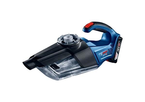 GAS 18V-1 (SOLO) PROFESSIONAL CORDLESS VACUUM CLEANEROrder Number: 0 601 9C6 2L0FUNCTIONS & KEY FEATURES:- Cleaning performance redefined! With new rotational airflow technology.- 3 strong rotational airflows for high cleaning efficiency with minimal loss of suction power throughout usage!- Powerful motor delivering a vacuum pressure of 6 kPa and long runtime of 7 minutes per Ah- Quick release dust-emptying function and washable dust cap provide an easy-to-clean tool.INCLUDED IN THIS VARIANT:- Crevice nozzle- 2 x suction tubes- Floor nozzle- Flexible extension tubeTECHNICAL DATAADDITIONAL DATA:- Battery Voltage : 18.0 V- Weight excl. Battery : 1.3 kg- Container Volume : 0.7 l- Filter Surface Area : 55 cm²- Max. Airflow Rate (turbine) : 10 l/s- Max. Vacuum Pressure (turbine) : 0 mbar- Operating Time 18 V : 7 mins/Ah