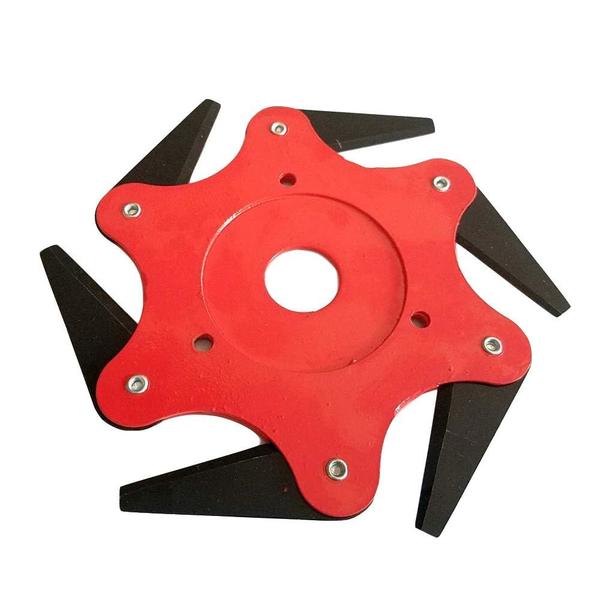 Sadaiv Nipun Grass Trimmer Head,Metal Blades Trimmer Head Garden Grass Trimmer Head 6 Teeth Brush Cutter Blade Trimmer Heavy Duty Blade Attachment for Grass Cutter Brush Cutter Blade Suitable for All Brand Brush Cutters Carbon Steel 6T Blade (Red) Easy Installation: With a simple and hassle-free installation process, you can quickly attach the trimmer head to your electric trimmer and start trimming right away. Features:High hardness, sharper and more durable.Made of high-quality metal material, it is durable and has a long service life. Easy to install and convenient to use Function:The trimmer head is made of high quality metal material, sturdy and durable, providing a long life service Practical:6 blades-Brush cutter blades for trimmers will be more useful to trim your garden Multipurpose:A practical replacement accessory for your trimmer. Perfect for garden or agricultural use. Material: steel,Size: 25cm x 15cm x 12cm Type:65Mn 6 blades Weight:15.8 ounces Material: Manganese Steel Feature: 1. Made of high quality metal material, sturdy and durable, providing a long life service 2.65Mn blade is of high hardness, sharper and more durable 3.Easy to install and convenient to use 4.A practical replacement accessory for your trimmer 5.Perfect for garden or agricultural use