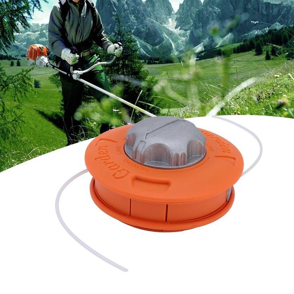 Sadaiv Nipun Grass Trimmer Head Aluminum Trimmer Head Cutting Line Head for String Trimmer Brush Cutter Garden Lawn Mower Trimmers Brush Cutter Grass Trimmer Strimmer Head M10 x 1.25 This Strimmer Head is made of high quality plastic and aluminum alloy, durable and wear resistant for a longer time use. The trimmer head is suitable for most trimmer models and suit for straight-shaft garden pole tools products. Simply feed the line into the eyelet, give the head a twist and itâ€s ready to go. Easy to fit, just screw on to your existing trimmer (left hand thread). The trimmer head is easy to install and convenient to use. Fits most universal brush cutters. It is durable and practical, making grass grow more neatly. The trimmer head provides smooth performance and flexibility with kink lines and adopts internal fixed plate structure to ensure consistency and safety. More sharp and efficient than other types.Keep the arrow in a straight line and insert the trimmer line from one side. Pull it from the other side until it reaches an equal size in both sides. Then wind green part of trimmer spool clockwise to feed the line.