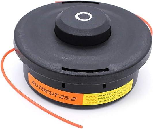 Sadaiv Nipun Grass trimmer head replacement for AutoCut 25-2, thread M10 x 1.25 mm mower head 2.4 mm line for FS80 FS81 FS85 FS86 FS87 FS100 FS106 FS108 brush cutte it is use for grass cutting and agriculture prupose. Easy to recharge cord, pre-loaded with 2.4 mm cord Thread Diameter: M10 x 1.25 LHF, Bump Feed Strimmer Head, Dual Line Cutting Nothing to lay when cooling. Reduces pipe welding. The Autocut 25-2 trimmer head is suitable for FS44, FS55, FS80, FS83, FS85, FS90, FS100, FS100RX, KM55, KM85, KM90, KM110, KM130. This is the weed trimmer head specially designed for garden use to efficiently remove all unwanted and messy weeds in your lawn or garden.
