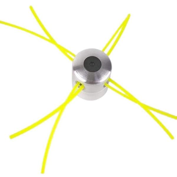 Sadaiv Nipun Trimmer Head, Aluminum Grass Trimmer Head with 4 Lines Brush Cutter Head Lawn Mower Accessories Cutting Line Head for Strimmer Color Silver Feature: The shell is made of high quality aluminum alloy pressure casting. Convenient to change, easy to install. Vibration is small, wear well and durable. Fit for most lawn mower, universal use. Practical and compact, a great accessory for grass brush cutter. Specification: Material: aluminum. Overall size: approx. 5*5.7cm / 1.97*2.24inch Wrench size: approx. 85mm / 3.35inch Washer diameter: approx. 24mm / 0.94inch Mowing rope diameter: approx. 2.4mm / 0.09inch Areas of application: agriculture, fisheries, animal husbandry, aquaculture, forestry, etc. Suitable for rope type: use 2.4/2.6/3.0 for rope Note: 1.Please allow 1-3mm errors due to manual measurement 2. Item color displayed in photos may be showing slightly different on your computer monitor since monitors are not calibrated same. Package includes: 1 x Trimmer Head 1 x Hexagon Wrench 4 x Mowing Rope 2 x Install Washer