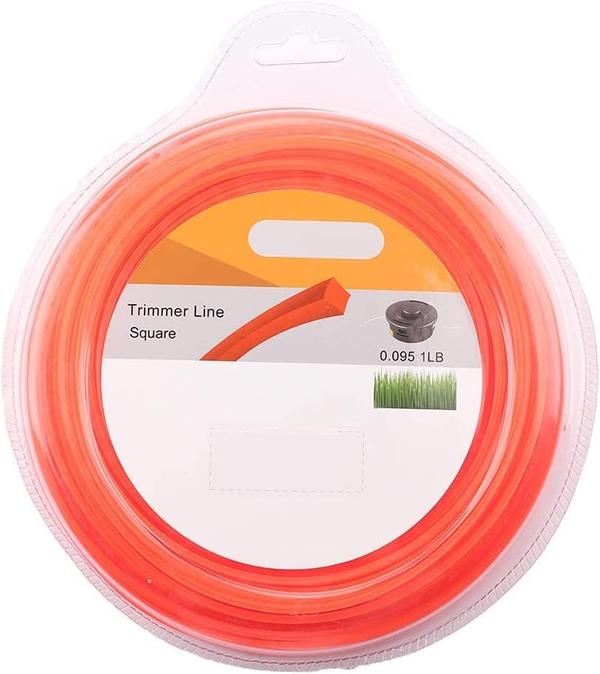 Sadaiv Nipun 3.00 MM 50 Mtr Square Trimmer Line Equipments Brush Cutter Grass Cutter Weed Strimmere Nylon Trimmer Line Square Shape Made of top quality special treated nylon for tough cutting and long wear. 3mm strimmer wire. Will not slip easily. The diameter (thickness) of the cord is 2.4mm/2.7mm. High visibility colouring, a perfect replacement strimmer line. The nylon strimmer line can be applied to agriculture, landscaping, or home gardening and horticulture. Ideal for use on petrol, electric and battery powered grass trimmers. Features: *15m Long 2.4/2.7mm Thickness Trimmer Wire Cord Line Strap *Universal for any type of Lawn Mowers, Trimmer, Strimmer, Brush Cutter. *Durable and high strength. *Item Condition:100% Brand New *Color: Orange *Length:15m/49ft (Approx.) *Thickness: 2.4/2.7mm Package Included: 1*Trimmer Wire