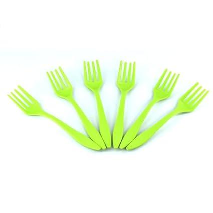 It does not break, crack, stick or melt even after years of heavy use. Good quality Plastic is extremely durable : Rustproof. This product is BPA free, dishwasher safe and durable. suitable for all kinds of potted ice cream, pudding, food and snacks, which can be used for family or birthday party, as well as gifts Small, portable, easy to carry Material: Food grade plastic Easy to wash, modern stylish design, package includes set of 6 pieces Saves space and easy to carry, easy to hold in handDishwasher Safe Unbreakable Material.This premium pack is perfect for everyday use, birthdays, events, and parties with a colorful theme that you want to matchEco-Friendly, Non-Toxic. Suitable for Salads, FruitsInnovative Shaped Forks