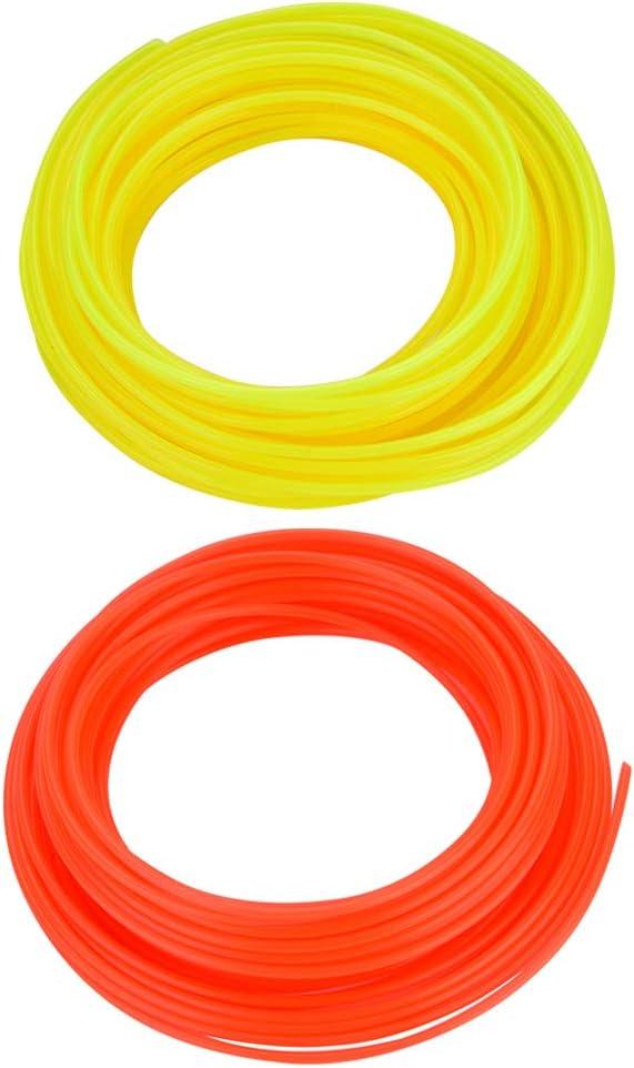 Sadaiv Nipun Nylon Grass Strimmer Line Diameter 2.4mm Length 50meter Round Rope Weed Trimmer String Wire Line for Park Garden Yard Field Lawn, Orange bout this item Proper Size: The diameter of the orange weed eater string wire is 2.4mm 0.094inch, suitable for various styles of weed trimmer, lawn edger, and can effectively trim a variety of medium and long grass in small and medium-sized courtyard, outdoor, garden, or park Excellent Nylon Material: For the purpose of toughness, durability, and not easy to break, we have adopted a round composite nylon material with moderate hardness and integrated molding process to make this string trimmer replacement rope string line Heat Resistance: The outstanding nylon material can withstand the heat generated by high-speed rotation and the friction of the grass. However, we still recommend that according to the actual use, stop and cool down after a period of work DIY Length: Although the effective working area of different styles of trimmers is different, this reinforced composite nylon mowing rope allows you to decide the length of use according to your needs. You only need to note the diameter 2.4mm of the nylon round rope to match trimmer Package: You will get a orange mowing rope with a total length of approx. 100m (Dia. 2.4mm), which is a sufficient amount to spend the summer season with vigorous grass