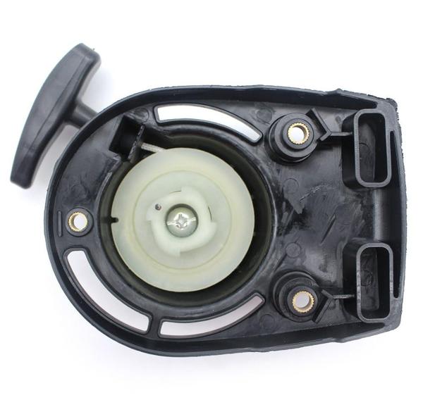 Sadaiv Nipun Recoil Pull Starte Replacement Pull Start Starter Recoil Fit for Various Strimmers Brush Cutter Engine GX35 Starter for Brush Cutter and Grass Trimmer Premium Replacement: This GX35 Recoil Starter is a high-quality replacement part designed specifically for GX35 4 Stroke engines, ensuring long-lasting and dependable performance. Easy Installation: Enjoy a hassle-free installation process, so you can get your brush cutter or grass trimmer back to work quickly without any complications. Durable Construction: Crafted from rugged and durable materials, this recoil starter can withstand the demands of outdoor use, including tough brush cutting and grass trimming tasks. Smooth, Reliable Starts: Count on smooth and consistent starts every time, reducing frustration and ensuring seamless operation of your equipment. Compatibility: Designed to perfectly fit GX35 engines, this recoil starter is a direct replacement part, guaranteeing compatibility and peace of mind.